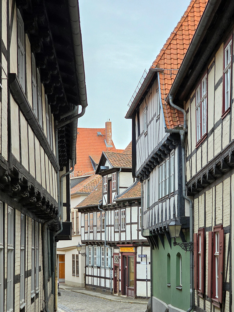 Een typisch straat in Quedlinburg