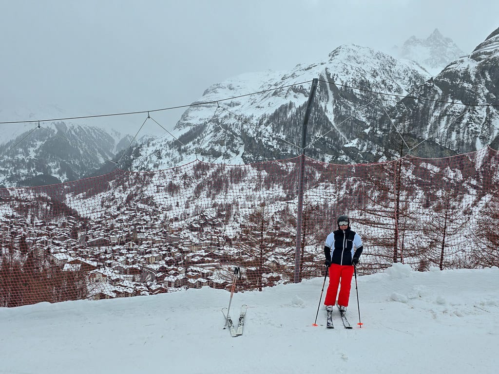 Zermatt tijdens het skiën