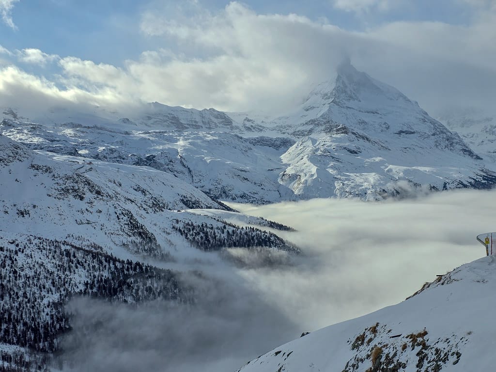 Matterhorn in de wolken
