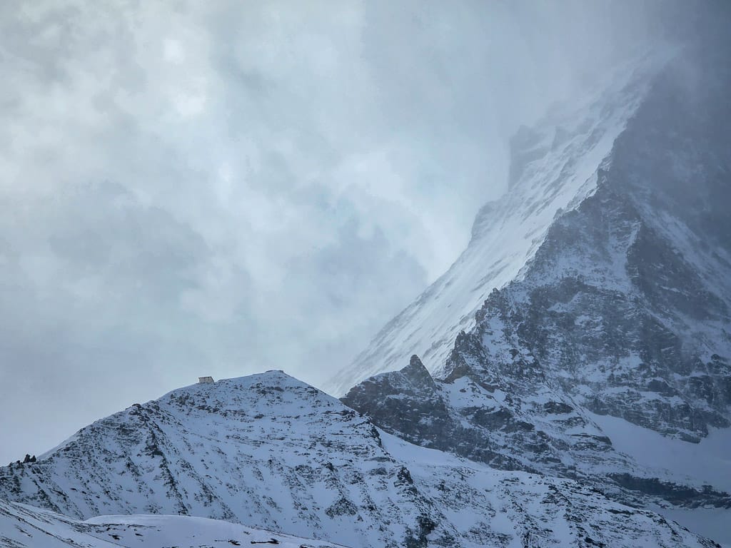 Hornlihutte op de flanke van de Matterhorn